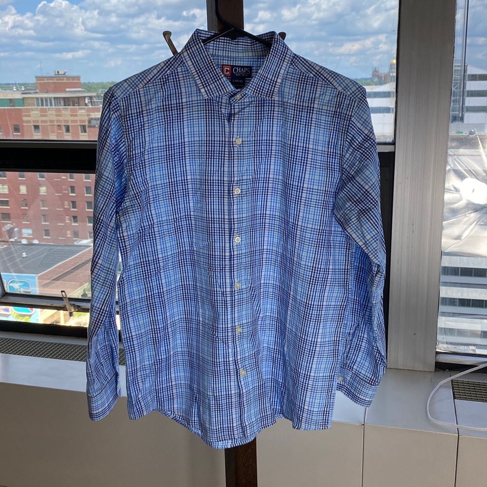 Chaps boys button down long sleeve shirt size L 14/16